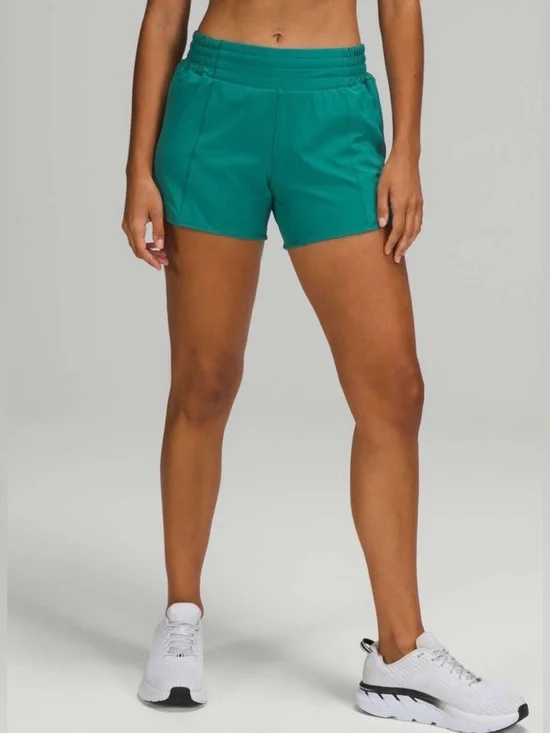 Lululemon Hotty Hot High-Rise Short 4" in Teal Lagoon Size 18 EUC - Picture 5 of 6